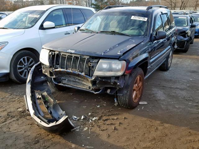 1J4GW48S64C336888 - 2004 JEEP GRAND CHER BLUE photo 2