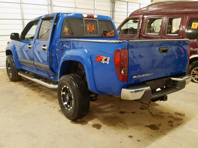 1GCDT13E878117603 - 2007 CHEVROLET COLORADO BLUE photo 3