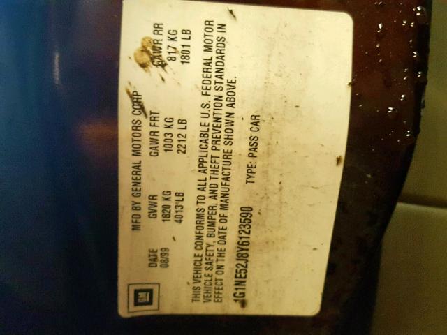 1G1NE52J8Y6123590 - 2000 CHEVROLET MALIBU LS MAROON photo 10