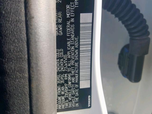 YV4952DL0C2319946 - 2012 VOLVO XC60 3.2 WHITE photo 10