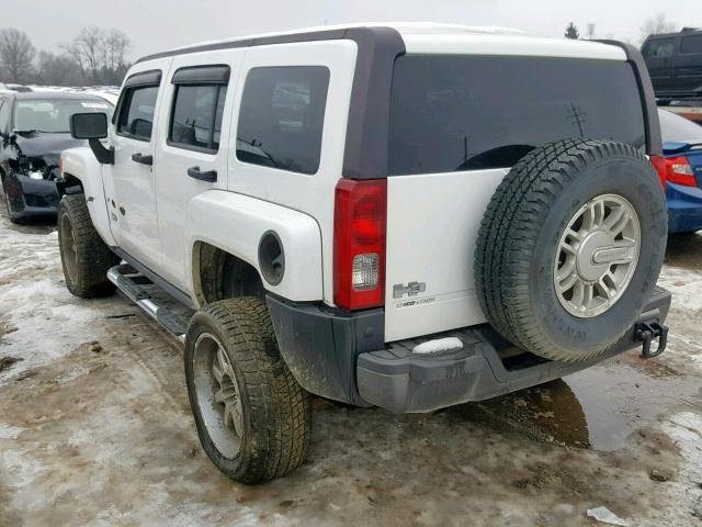 5GTDN13E378107449 - 2007 HUMMER H3 WHITE photo 3