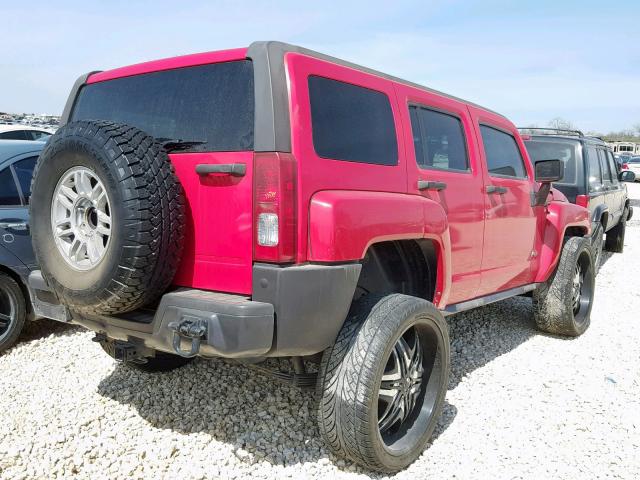 5GTEN33E788231581 - 2008 HUMMER H3 ADVENTU RED photo 4