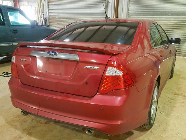 3FAHP0KC9CR436670 - 2012 FORD FUSION SPO RED photo 4