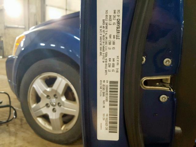 1B3HB48C09D164309 - 2009 DODGE CALIBER SX BLUE photo 10