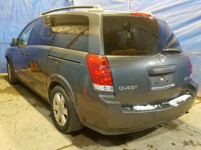 5N1BV28U36N108424 - 2006 NISSAN QUEST S CHARCOAL photo 3