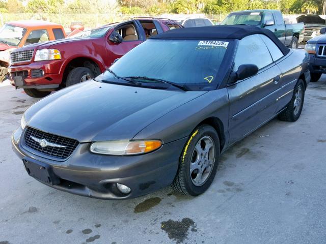 3C3EL55HXYT280960 - 2000 CHRYSLER SEBRING JX GRAY photo 2