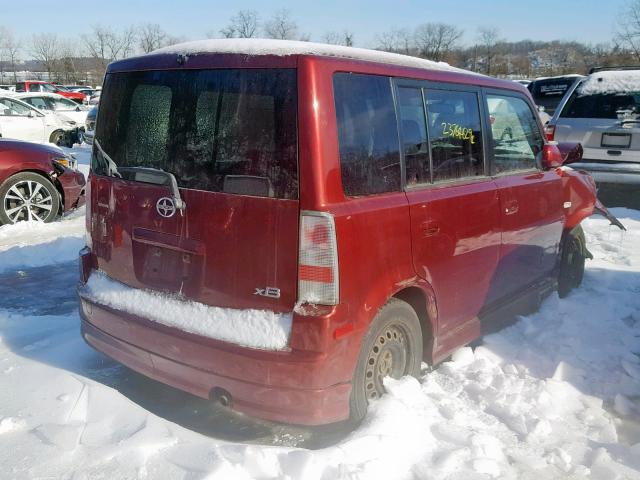 JTLKT324264120549 - 2006 TOYOTA SCION XB Бордовый фото 4
