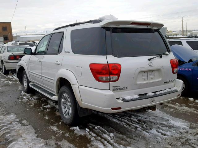 5TDBT48A67S278056 - 2007 TOYOTA SEQUOIA LI WHITE photo 3