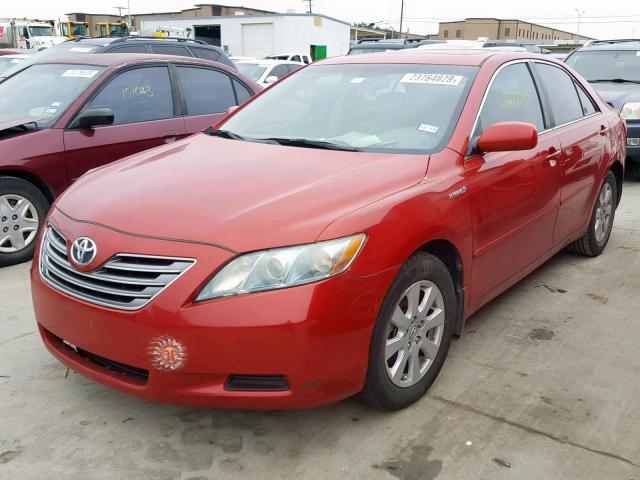 4T1BB46K89U107897 - 2009 TOYOTA CAMRY HYBR RED photo 2