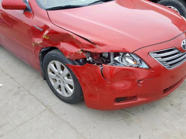 4T1BB46K89U107897 - 2009 TOYOTA CAMRY HYBR RED photo 9