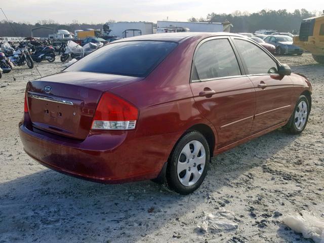 KNAFE121675452262 - 2007 KIA SPECTRA EX BURGUNDY photo 4