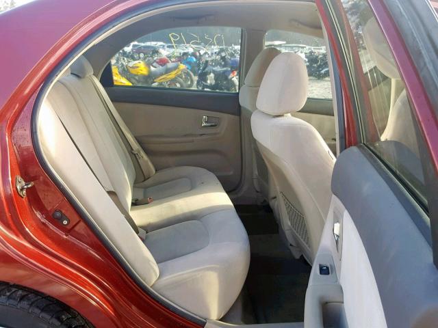 KNAFE121675452262 - 2007 KIA SPECTRA EX BURGUNDY photo 6