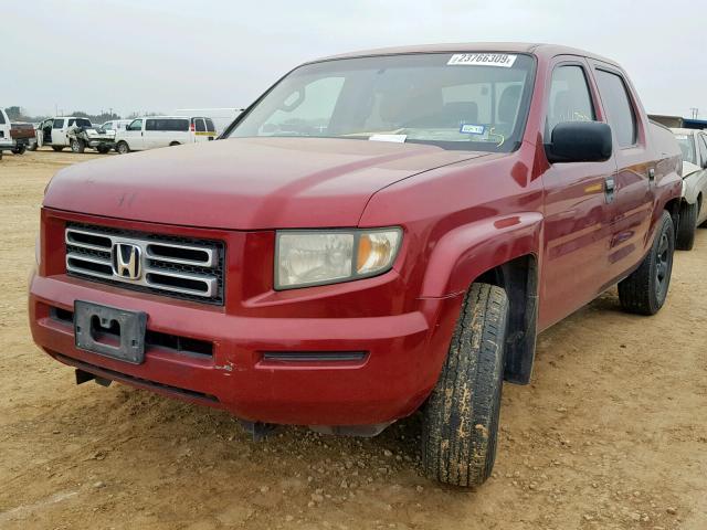 2HJYK16236H561014 - 2006 HONDA RIDGELINE RED photo 2