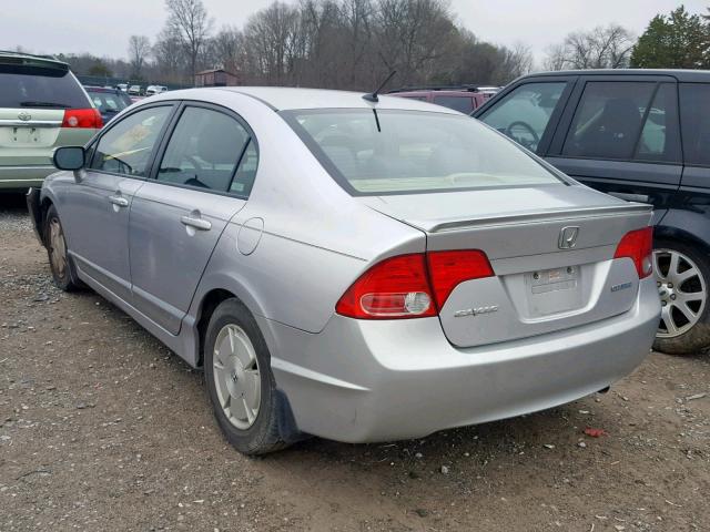 JHMFA36268S001377 - 2008 HONDA CIVIC HYBR SILVER photo 3