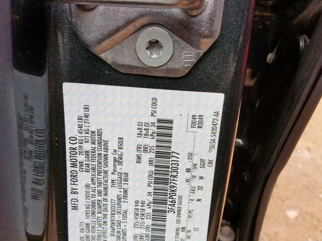 3FA6P0K97FR303177 - 2015 FORD FUSION TIT GREEN photo 10