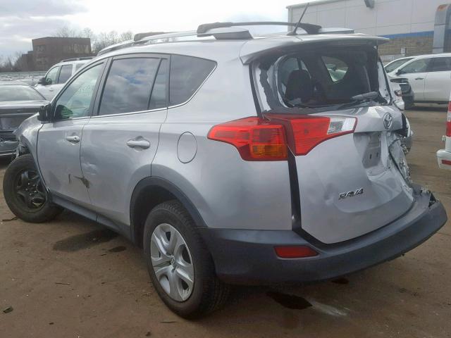 2T3BFREV5FW351992 - 2015 TOYOTA RAV4 LE SILVER photo 3