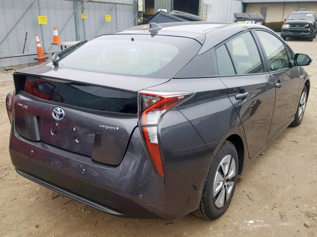 JTDKBRFU5J3596515 - 2018 TOYOTA PRIUS GRAY photo 4