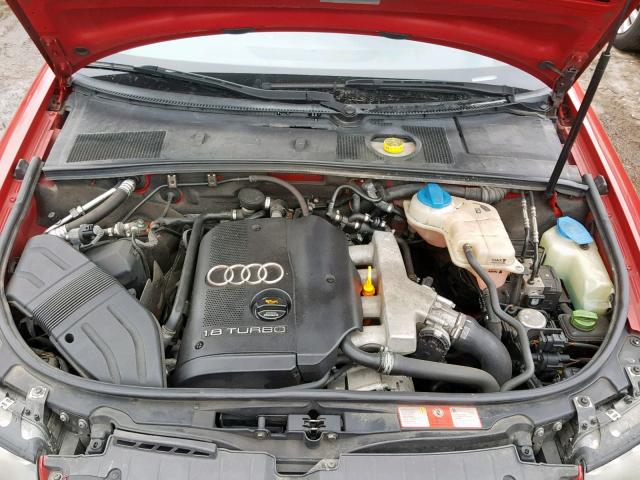 WAUAC48H34K009604 - 2004 AUDI A4 1.8 CAB RED photo 7