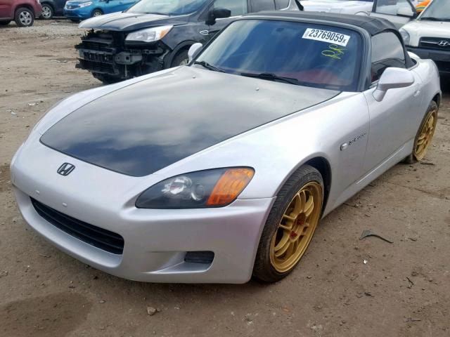 JHMAP11462T007896 - 2002 HONDA S2000 SILVER photo 2