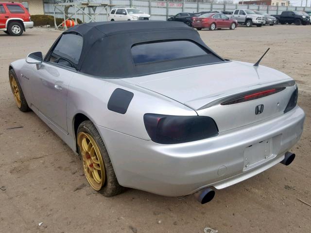 JHMAP11462T007896 - 2002 HONDA S2000 SILVER photo 3