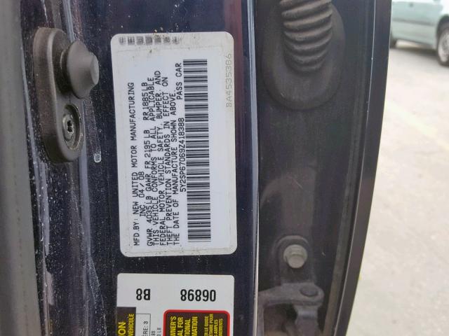 5Y2SP67069Z418388 - 2009 PONTIAC VIBE BLUE photo 10