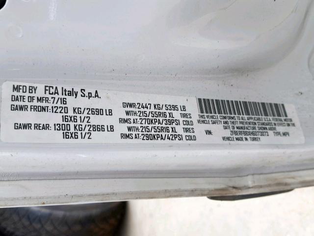 ZFBERFBBXH6D73073 - 2017 RAM PROMASTER 白色 照片 10