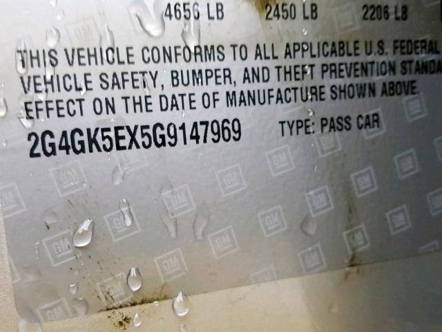 2G4GK5EX5G9147969 - 2016 BUICK REGAL 银色 照片 10