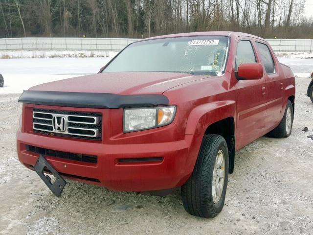 2HJYK16536H521882 - 2006 HONDA RIDGELINE RED photo 2