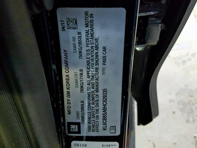 KL8CB6SA6HC829335 - 2017 CHEVROLET SPARK LS BLACK photo 10