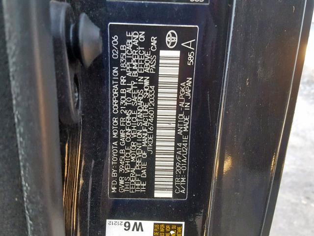 JTKDE167460120334 - 2006 TOYOTA SCION TC 石墨色 照片 10