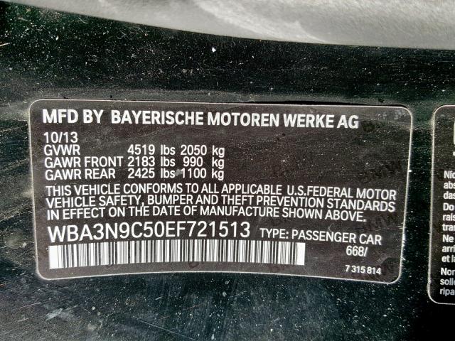 WBA3N9C50EF721513 - 2014 BMW 428 XI BLACK photo 10