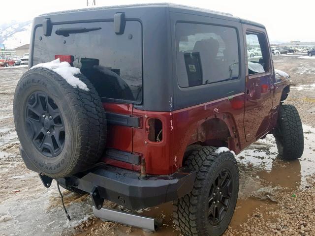 1J4FA54108L519335 - 2008 JEEP WRANGLER S RED photo 4