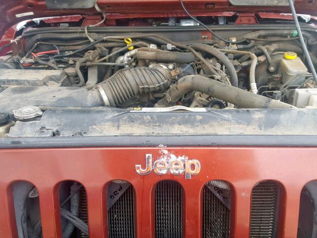 1J4FA54108L519335 - 2008 JEEP WRANGLER S RED photo 7