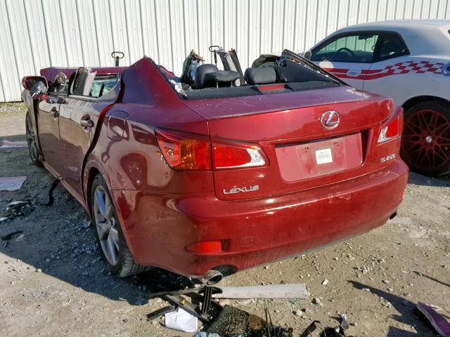 JTHBF5C28A5114851 - 2010 LEXUS IS 250 RED photo 3