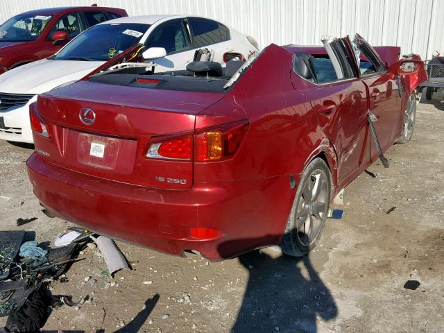 JTHBF5C28A5114851 - 2010 LEXUS IS 250 RED photo 4