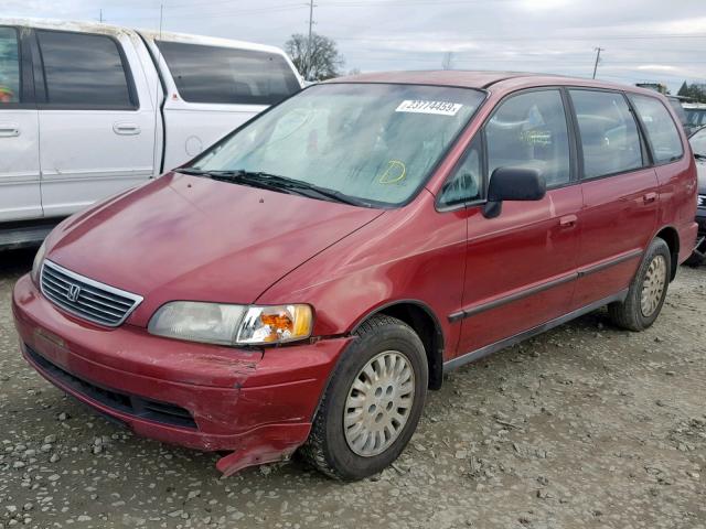 JHMRA1846SC024644 - 1995 HONDA ODYSSEY LX RED photo 2