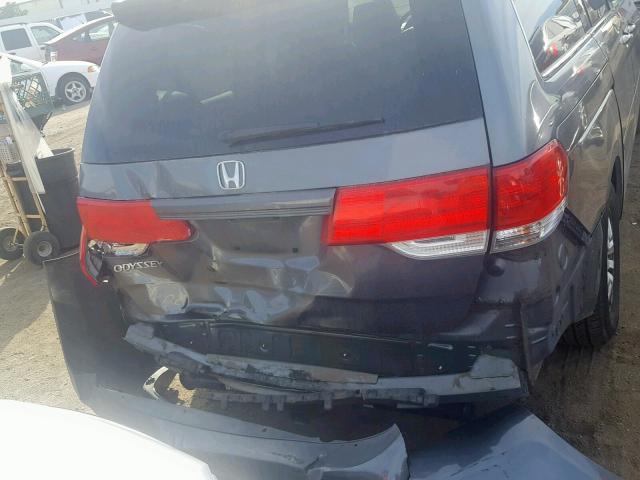 5FNRL3H55AB036320 - 2010 HONDA ODYSSEY EX GRAY photo 9