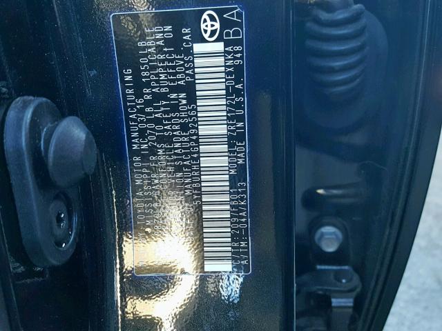 5YFBURHE4GP492565 - 2016 TOYOTA COROLLA L Qara foto 10