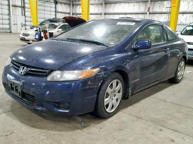 2HGFG126X6H554228 - 2006 HONDA CIVIC LX BLUE photo 2