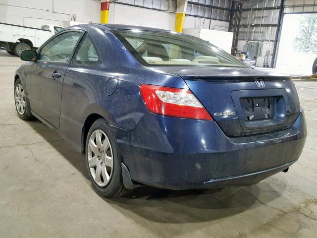 2HGFG126X6H554228 - 2006 HONDA CIVIC LX BLUE photo 3