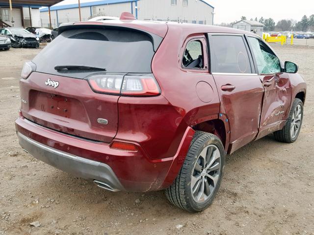 1C4PJMJN1KD304916 - 2019 JEEP CHEROKEE O RED photo 4