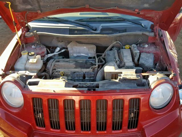 1J8FT47047D326779 - 2007 JEEP COMPASS RED photo 7