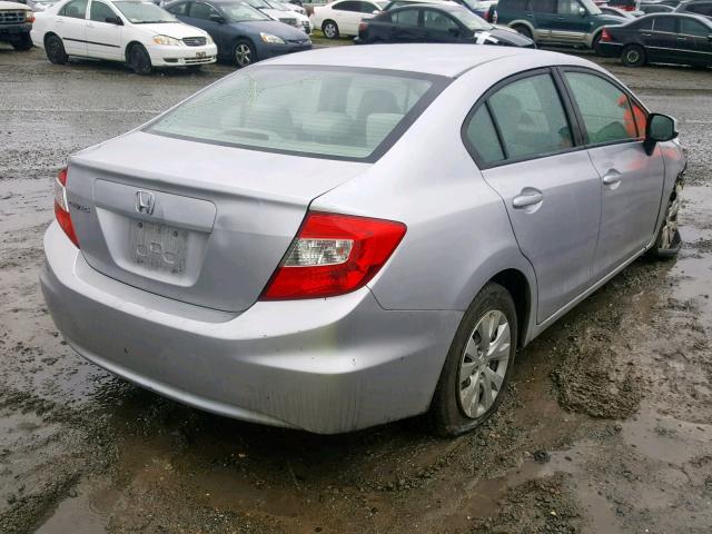 19XFB2F52CE331340 - 2012 HONDA CIVIC LX SILVER photo 4