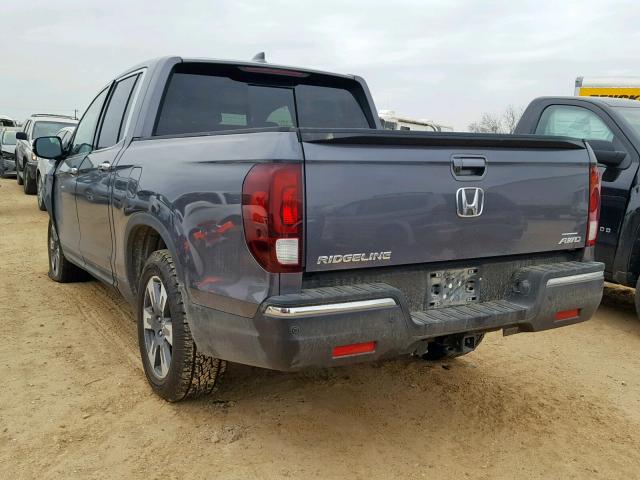 5FPYK3F76HB001175 - 2017 HONDA RIDGELINE GRAY photo 3