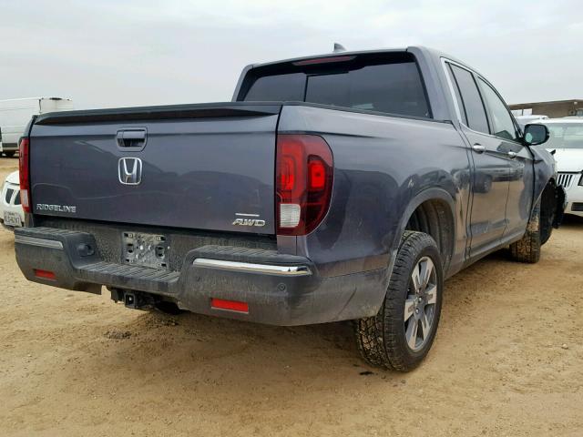 5FPYK3F76HB001175 - 2017 HONDA RIDGELINE GRAY photo 4