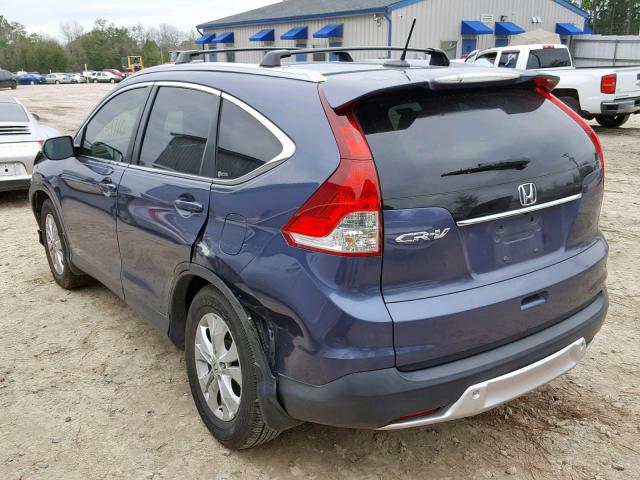 JHLRM3H7XCC008787 - 2012 HONDA CR-V EXL BLUE photo 3