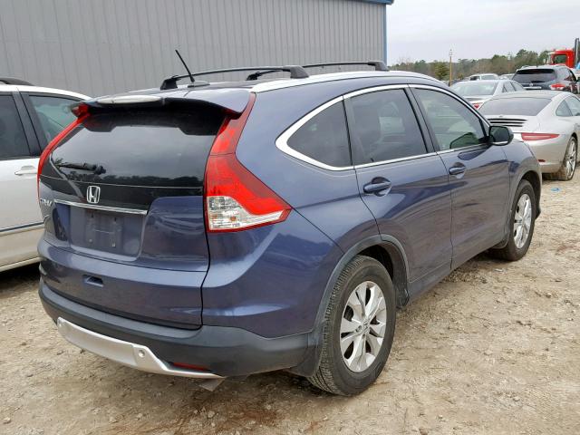 JHLRM3H7XCC008787 - 2012 HONDA CR-V EXL BLUE photo 4