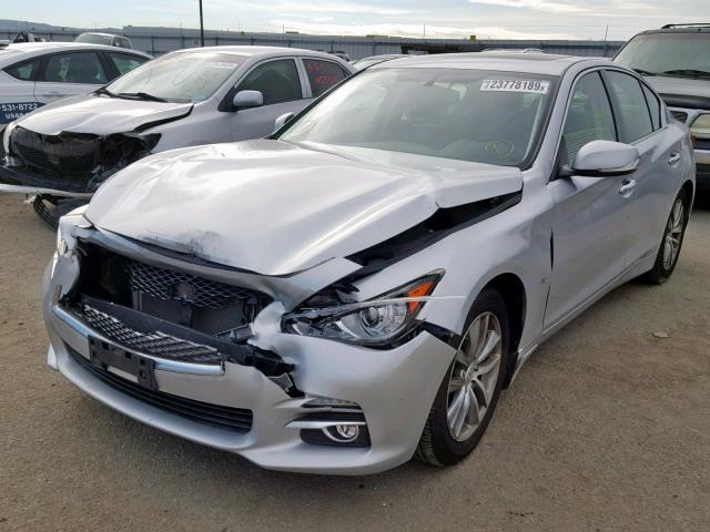 JN1BV7AP1EM679682 - 2014 INFINITI Q50 BASE SILVER photo 2