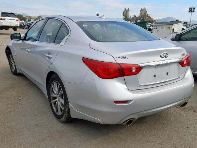 JN1BV7AP1EM679682 - 2014 INFINITI Q50 BASE SILVER photo 3