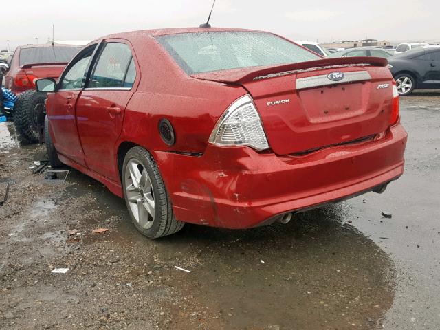 3FAHP0KC1BR292370 - 2011 FORD FUSION SPO RED photo 3